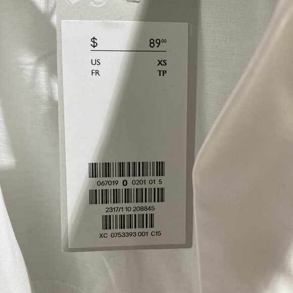 COS - White Shirt with Tie - Size XS - Picture 4 of 4